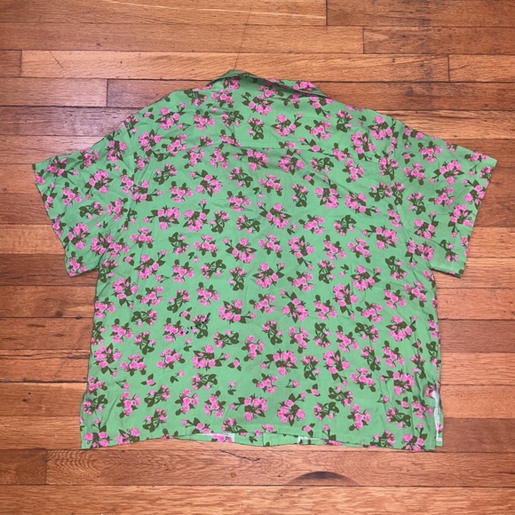 Natasha Zinko Floral Button Down Shirt in Lime Green, size Medium/4 - Picture 13 of 14